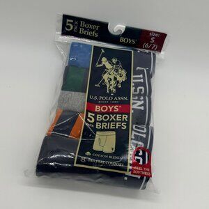 U.S. Polo Assn. Boys’ Boxer Briefs – Size Small (6/7), 5 Pack, Brand New